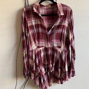 Adorable high low flannel